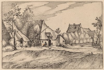 Fazendas em uma vila de Claes Jansz Visscher after Johannes van Doetechum, the Elder after Lucas