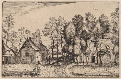 Paisagem com árvores cortadas de Claes Jansz Visscher after Johannes van Doetechum, the Elder after Lucas