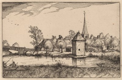 Lagoa e uma vila de Claes Jansz Visscher after Johannes van Doetechum, the Elder after Lucas