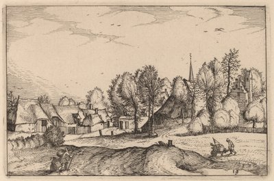 Estrada em uma vila de Claes Jansz Visscher after Johannes van Doetechum, the Elder after Lucas