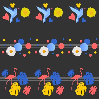 Pássaros, Flores, Pontos e Listras de Claire Huntley