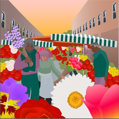 Mercado de Flores na Columbia Road de Claire Huntley