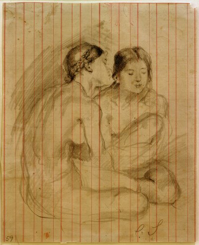 Duas meninas nuas sentadas de Clara Siewert