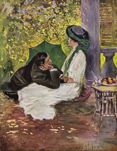 O Sonho Jovem do Amor (cor litho) de Clarence F. Underwood