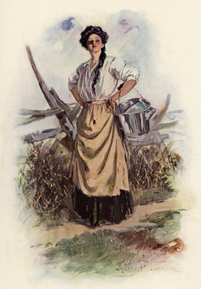Where Are You Going My Pretty Maid (cor litho) de Clarence F. Underwood