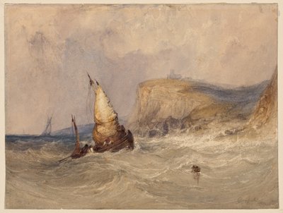 Ships Off Whitby (aguarela com goma-arábica sobre papel) de Clarkson Frederick Stanfield
