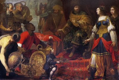 Rei Salomão e a Rainha de Sabá (óleo sobre tela) de Claude (attr. to) Vignon