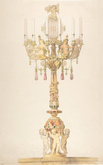 Projeto para um candelabro, 1810-38. de Claude Aimé Chenavard