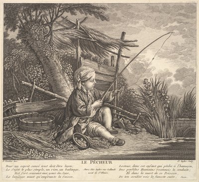 Pescador, c. 1753. de Claude Augustin Duflos