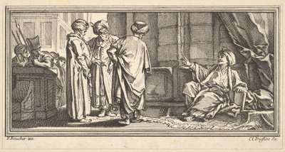 A Audiência de Qadi, 1746-47. de Claude Augustin Duflos