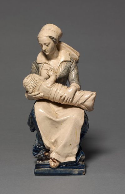 Figura da enfermeira, início dos anos 1600 (faiança com decoração de esmalte) de Claude Bertélémy de (attr. to) Blénod