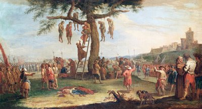 The Hanging, da série "Miseries and Misfortunes of War", após a pintura original de Jacques Callot (1592-1635) de Claude Callot