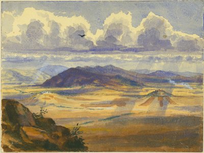 Vale do Jezreel (wc e lápis sobre papel) de Claude Conder