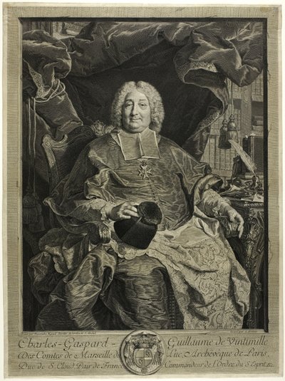 Retrato de Charles-Gaspard-Guillaume de Ventimiglia, Arcebispo de Paris de Claude Drevet