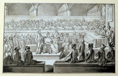 Rainha da França Maria Antonieta perante o Tribunal Revolucionário: dias de 14,15,16/10/1793 O advogado que defendeu seu caso é Claude François Chauveau-Lagarde (1756-1841). Desenho em tinta preta Dim. 0,097x0,15m. Paris, Museu do Louvre de Claude Francois Chauveau Lagarde