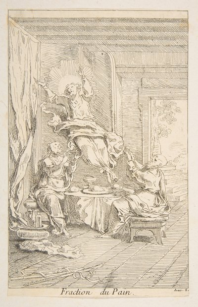 Divisão do Pão.n.d. Criadores: Claude Gillot, Jacques Gabriel Huquier. de Claude Gillot, Jacques Gabriel Huquier