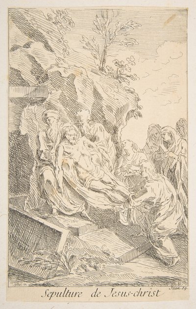 Sepultamento de Cristo.n.d. Criadores: Claude Gillot, Jacques Gabriel Huquier. de Claude Gillot, Jacques Gabriel Huquier
