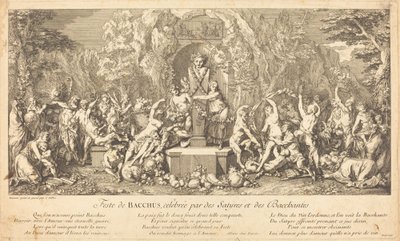 Festa de Baco, celebrada por sátiros e bacantes (Festa de Baco Celeb avaliado por sátiros e bacantes) de Claude Gillot