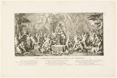 Festa de Baco celebrada por Sátiros e Bacantes de Claude Gillot