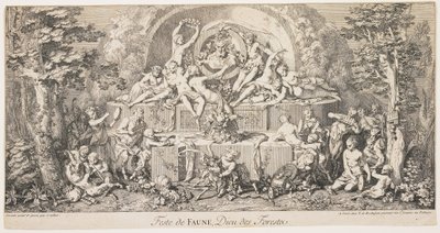 Festival de Fawn, Deus das Florestas, c. 1740 de Claude Gillot