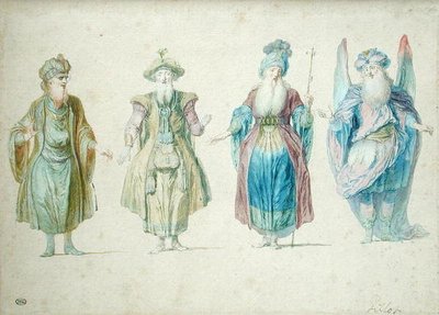 Personagens Teatrais (wc no papel) de Claude Gillot