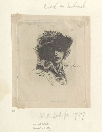 Zelfportret coloca Saskia: alleen Rembrandt Coleção de oitenta e cinco gravuras originais (título da série) de Claude Henri Watelet