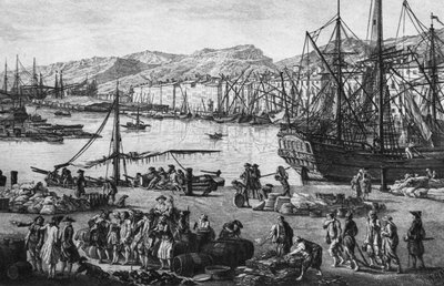Velho Porto de Toulon, visto das lojas do quartermaster, série 