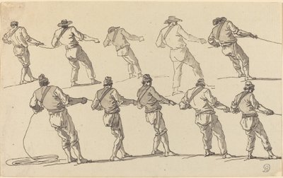 Dez homens puxando cordas de Claude Joseph Vernet