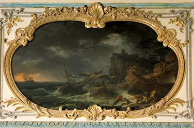 As Quatro Partes do Dia: o Sul ou os Navios Tempete durante um naufrágio em mar seco. Pintura de Joseph Vernet (1714-1789) 1762. Dim. 0,85x1,35 m. de Claude Joseph Vernet