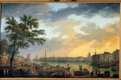 Vista do Porto de La Rochelle Pintura de Joseph Vernet (1714-1789) 1762 Paris, Musee de la Marine de Claude Joseph Vernet