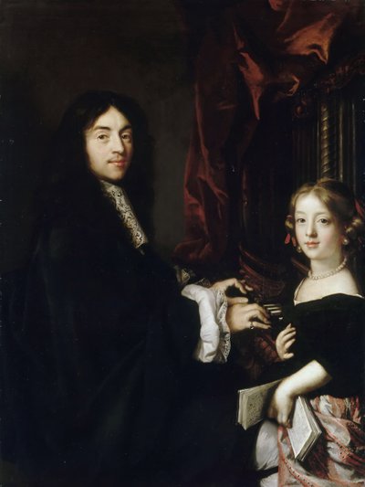 Retrato do Organista Charles Couperin 1638-1678 com a Filha de Claude Lefebvre