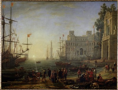 Porto com uma villa Medicis - Óleo sobre tela de Claude Lorrain