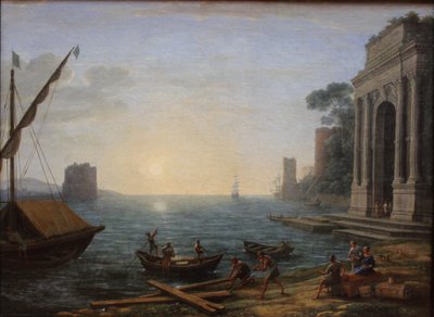 Um porto marítimo ao nascer do sol de Claude Lorrain