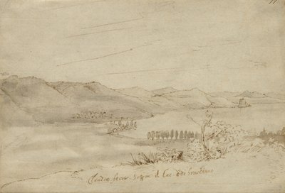 Uma vista do lago Bracciano, c.1638-39 de Claude Lorrain
