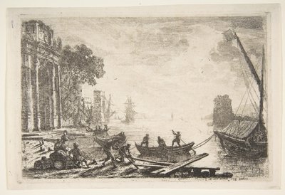 Cena do porto com sol nascente, 1634. de Claude Lorrain