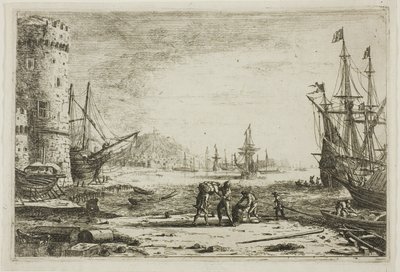 Porto com uma grande torre de Claude Lorrain