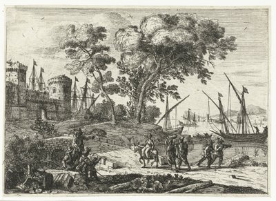 Artista a trabalhar numa paisagem de Claude Lorrain