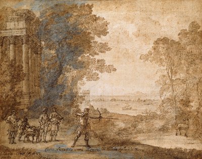 Paisagem com Ascanius Shooting the Stag of Sylvia, 1680-1682 de Claude Lorrain