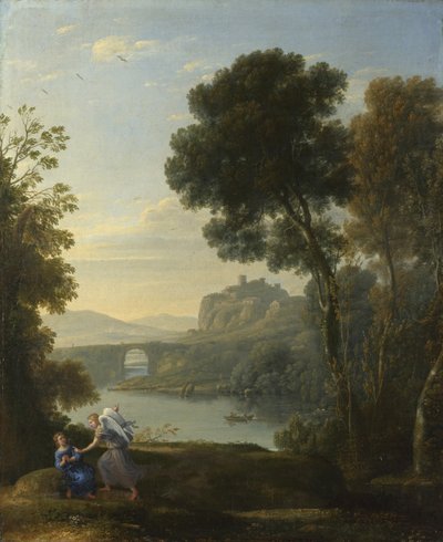 Paisagem com Hagar e o anjo, 1646 de Claude Lorrain