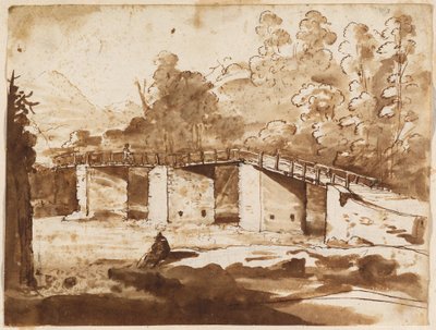 Paisagem com uma ponte de Claude Lorrain
