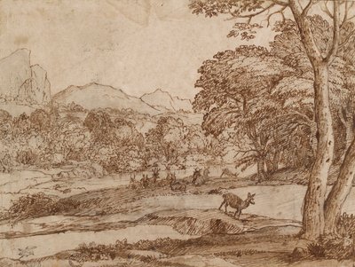 Paisagem com um rebanho de veados, 1666 de Claude Lorrain