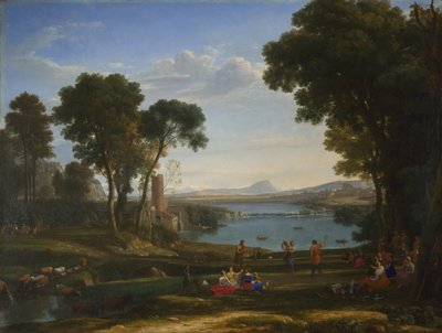 Paisagem com o casamento de Isaac e Rebecca, 1648 de Claude Lorrain