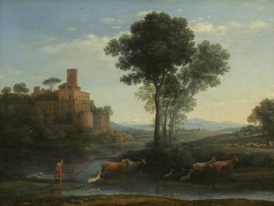 Paisagem com a viagem de Jacó, 1677 de Claude Lorrain