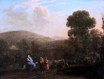 Lorrain - Fuite en Egypte. Fuga para o Egito. vers 1640. Estrasburgo de Claude Lorrain