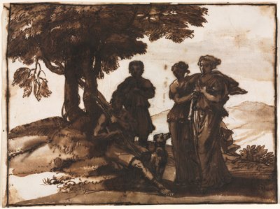 Cena Pastoral com Figuras Clássicas, c. 1640-1645. de Claude Lorrain