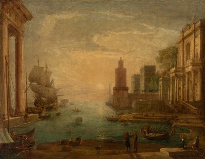 Porto com Ulysses restituindo Chryseis a seu pai Chryses de Claude Lorrain