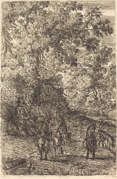 Pastor com quatro cabras (Les quatre chèvres) de Claude Lorrain