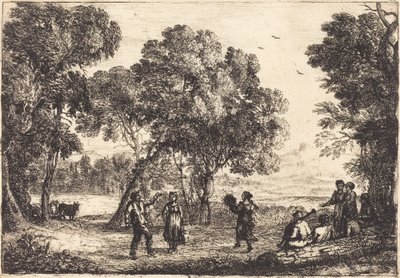 A dança country (pequeno prato) de Claude Lorrain