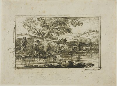 O rebanho no local de rega de Claude Lorrain