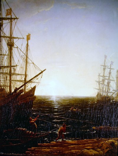 Cena do porto (detalhe) de Claude Lorrain